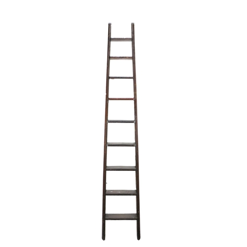 613 - A 19th Century Estate made Library Ladder, with 9 steps, approx. 239cms (94