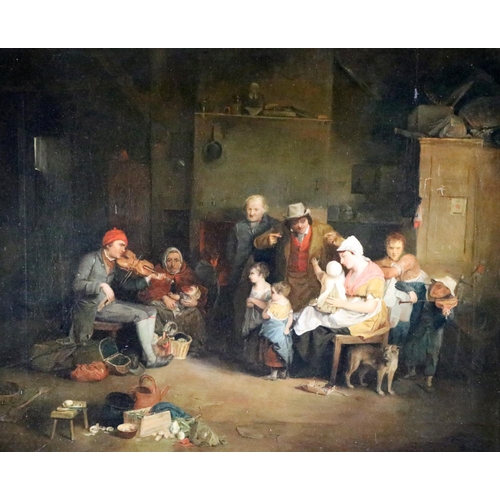 672 - David Wilkie  (1785-1841) (After)“The Blind Fiddler (1806),” a copy made c 1810, O.O.C.,  approx.. 6... 