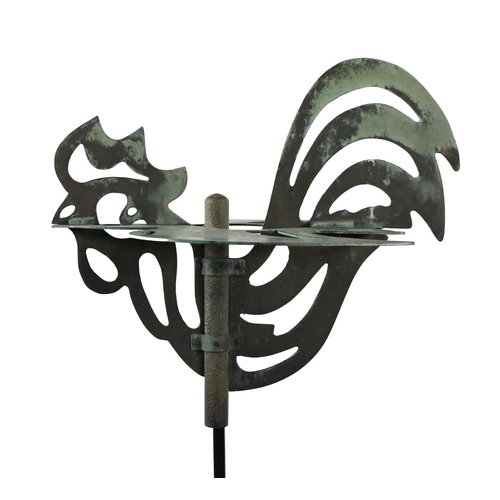 1090 - A bronze Weather Vane, modelled as a Cockerel, 46cms high x 51cms wide (18