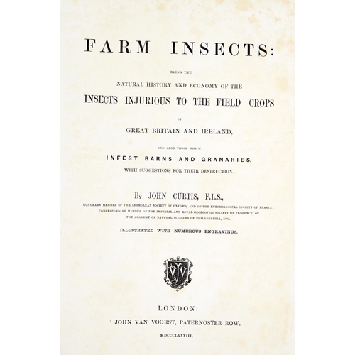 69 - Fine Coloured PlatesCurtis (John) Farm Insects; being the .. Insects Injurious to the Field Crops of... 