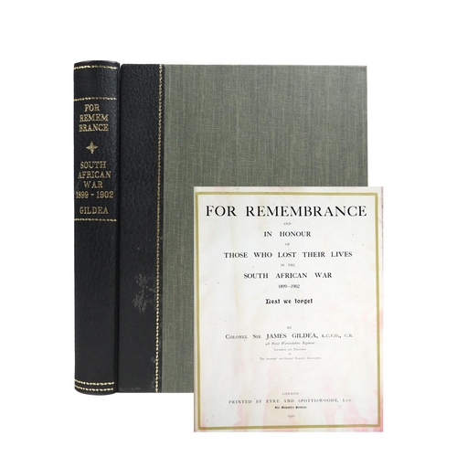 79 - Boer War - Gildea (Sir James) For Remembrance and In Honour of Those who Lost their Lives in the Sou... 