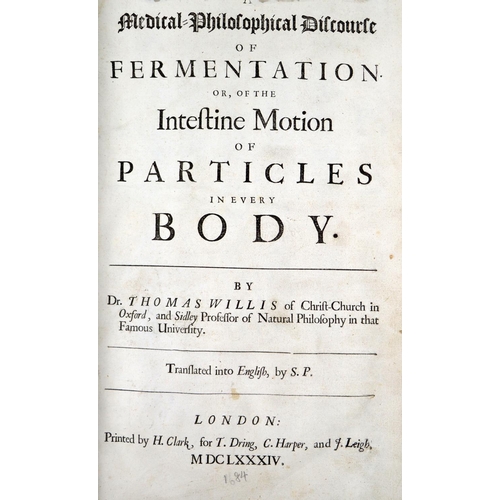 86 - Medical: Willis (Dr. Thos.) A Medical - Philosophical Discourse of Fermentation, Or, of the Intestin... 