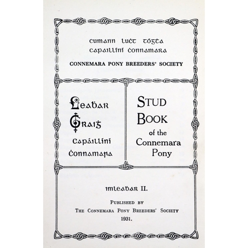 101 - Stud Book: Connemara Pony Stud Book, Volumes 2, & 9, 1931 & 1963, & Reprint of Volumes 1... 