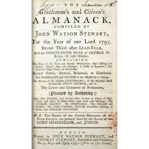 111 - Almanac: Watson Stewart (John) The Gentleman's and Citizen's Almanack, with English Register, and Wi... 