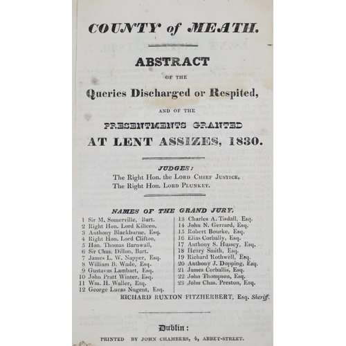 115 - Co. Meath : Presentments - County of Meath, Abstracts etc. of Presentments, Lent Assizes, Summer Ass... 