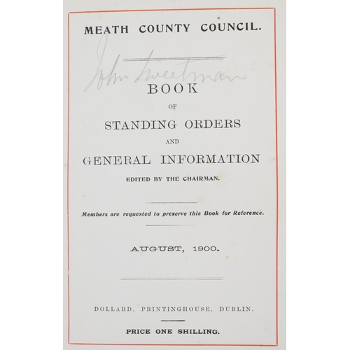 120 - Co. Meath: Meath Co. Council -&nbsp;Book of Standing Orders and General Information, Sm. 8vo Dublin ... 