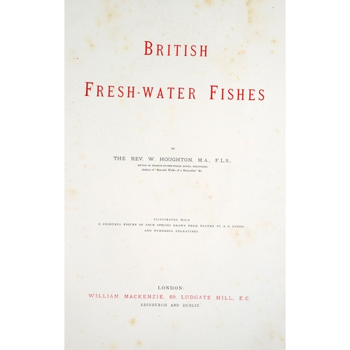 195 - Most Desirable Copy with large Coloured PlatesHoughton (Rev. W.) British Fresh-Water Fishes, 2 lg. f... 