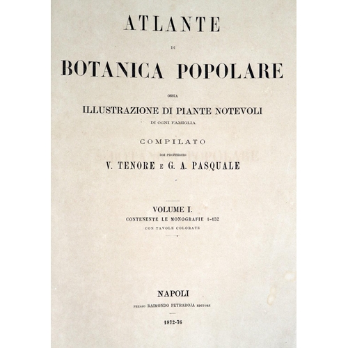 196 - With Fine Hand-Coloured PlatesTenore (V.) & Pasquale (G.A.) Atlante di Botanica Popolare, ossia ... 