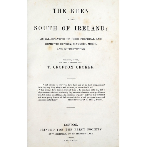 98 - Crofton Croker (Thomas)&nbsp;The Keen of the South of Ireland, sm. 8vo Lond. (For The Percy Society)... 