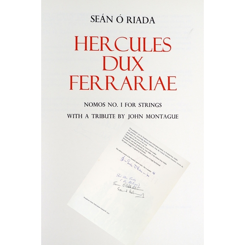 206 - Signed Limited EditionO'Riada (Sean) Hercules Dux Ferrariae, folio, D. (Dolmen Press) 1970, publishe... 