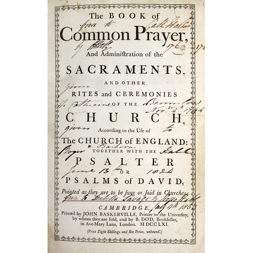 227 - Bindings: Baskerville Press:&nbsp;The Book of Common Prayer,.. roy 8vo Cambridge (John Baskerville) ... 