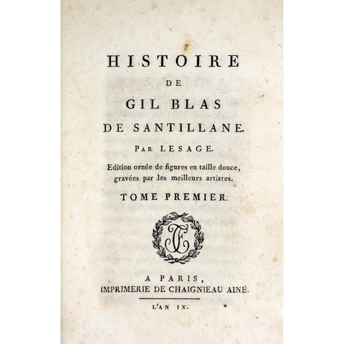 240 - Large Paper CopyBindings: Le Sage - Histoire de Gil Blas de Santillane, 4 vols. 8vo Paris (Imprimeri... 