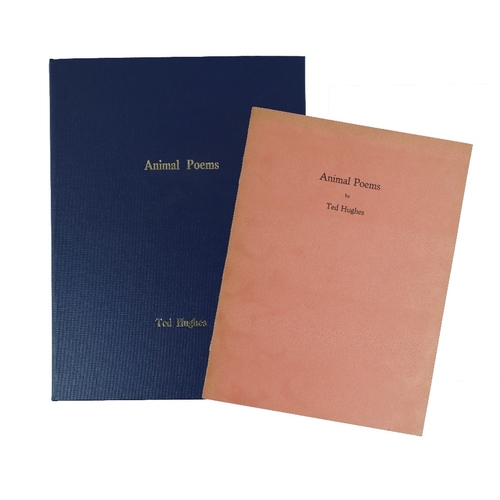 365 - One of 20 Copies with Manuscript PoemHughes (Ted)&nbsp;Animal Poems, 4to Devon (Richard Gilbertson) ... 