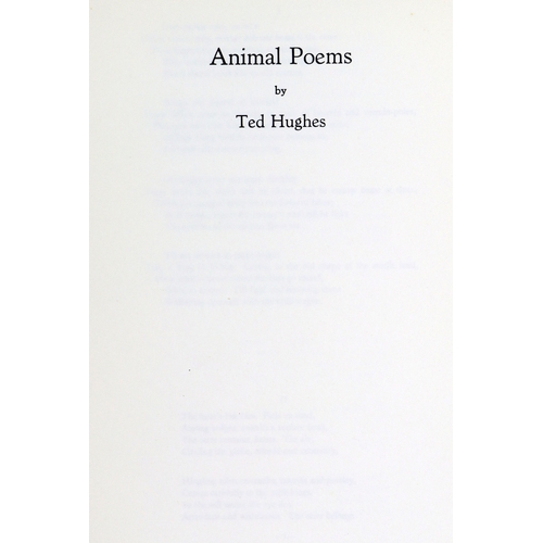 365 - One of 20 Copies with Manuscript PoemHughes (Ted)&nbsp;Animal Poems, 4to Devon (Richard Gilbertson) ... 
