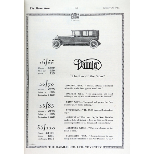 374 - Periodical:  The Motor News - Approved by the Society of Irish Motor Traders,  Vol. 27, Nos 1 - 52, ... 