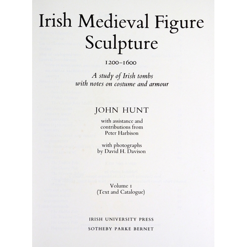 390 - Hunt (John) Irish Medieval Figure Sculpture,  2 vols., sm. folio D. (Richview Press Ltd.) 1974, Firs... 