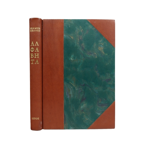 396 - Heaney (Seamus) Alphabeta, [translated by Stratis Haviaris and Manolis Savidis]. An impressive volum... 