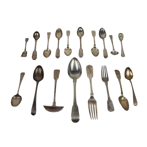 16 - Silverware:&nbsp; A collection of English, Irish, Scottish Flatware, comprising serving, dessert and... 