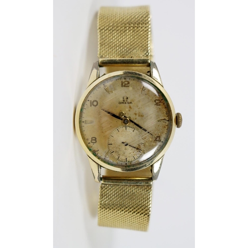 172 - A Gentlemans Omega 1947 'Jumbo Calatrava' Watch, with 18ct gold chain mail bracelet (approx. 77.2gms... 