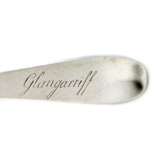 40 - A set of three Irish Georgian crested silver Spoons, by Michael Keating, Dublin, 1751, each with the... 