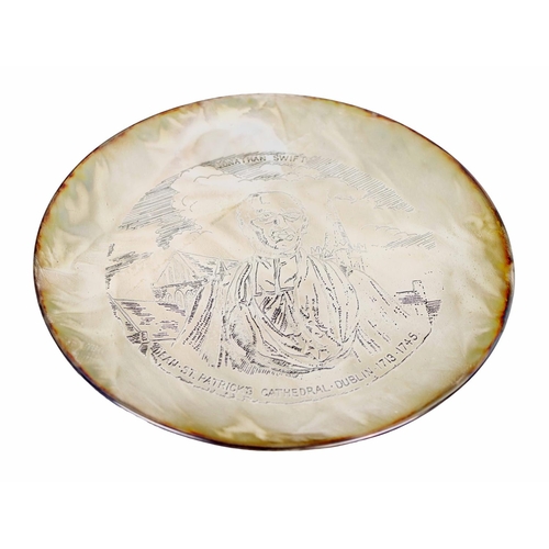 48 - Silver: A set of 4 Royal Irish silver etched Commemorative Plates, to include:* Dean St. Patrick's C... 