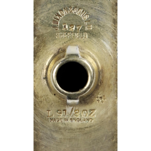 52 - Silverware: A silver mounted Hip Flask, modelled as a book 'A Pleasant Surprise' by James Dixon &amp... 