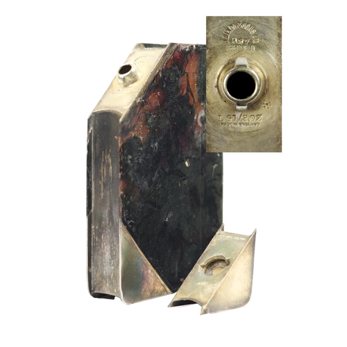 52 - Silverware: A silver mounted Hip Flask, modelled as a book 'A Pleasant Surprise' by James Dixon &amp... 