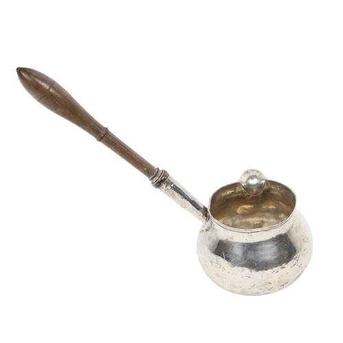 53 - A George II silver Brandy Saucepan, London 1735, by Richard Bailey, with turned wooden handle. (1)... 