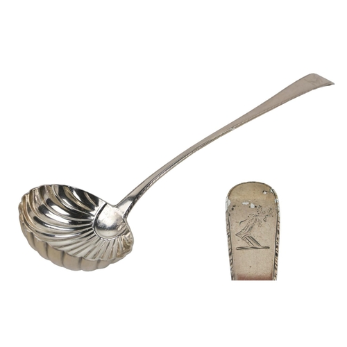 59 - A fine quality Irish 18th Century silver shell design Soup Ladle, by Michael Keating, Dublin 1771, a... 