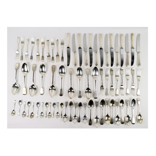 8 - Silverware: A large collection or part (composition) Canteen of silver Cutlery, comprising Forks, Sp... 