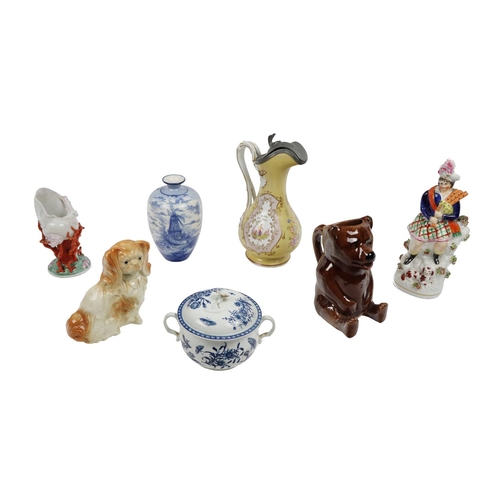 387 - An attractive yellow ground English porcelain Water Jug, by Jas. Dixon & Sons, Sheffield, March ... 