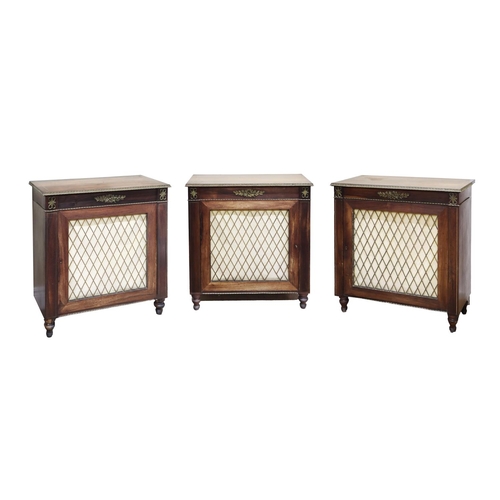 701 - The Dromoland Castle CabinetsAn important suite of three Regency rosewood Cabinets, the rectangular ... 