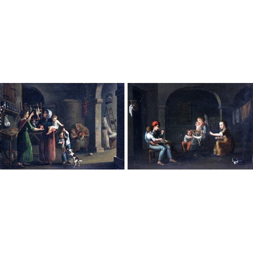 724 - 19th Century Dutch SchoolA pair of Interior Scenes depicting 