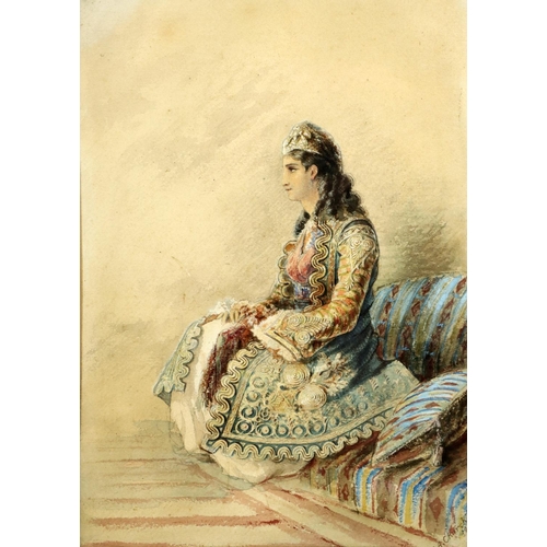 15 - H.A. Churchill, 186?     Watercolours: Two similar portraits, 