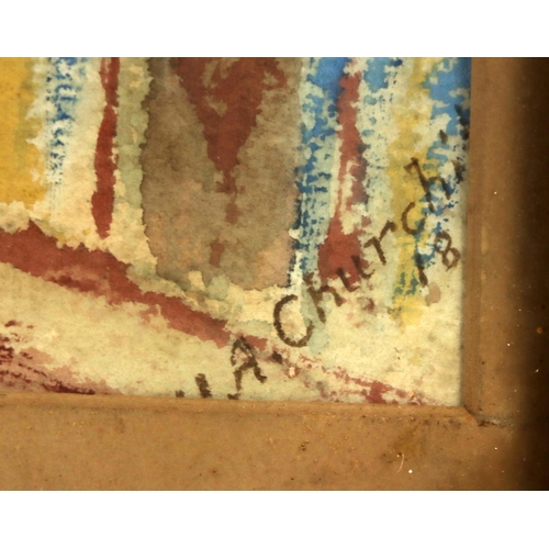 15 - H.A. Churchill, 186?     Watercolours: Two similar portraits, 