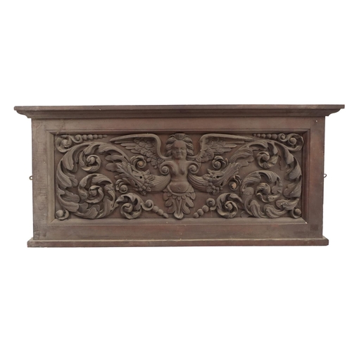 3 - A collection of Carved Paneling, including three oblong - depicting typical medieval scenes and two ... 