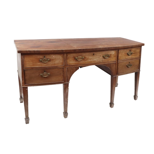 7 - A Georgian period mahogany bow fronted Sideboard, with central large drawer flanked either side with... 