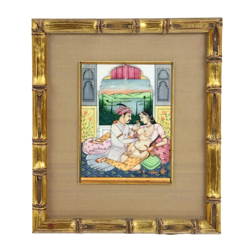 41 - Erotic: A collection of 18 original Oriental and Middle Eastern Erotic Drawings, on porcelain and bo... 