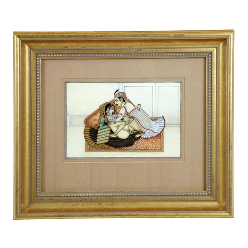 41 - Erotic: A collection of 18 original Oriental and Middle Eastern Erotic Drawings, on porcelain and bo... 