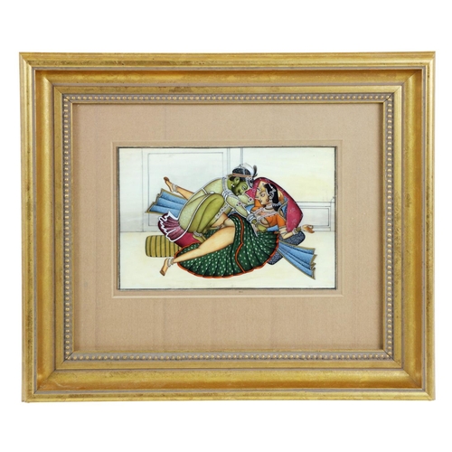 41 - Erotic: A collection of 18 original Oriental and Middle Eastern Erotic Drawings, on porcelain and bo... 