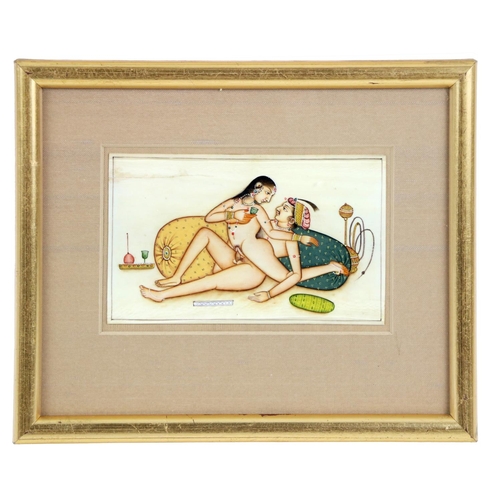 41 - Erotic: A collection of 18 original Oriental and Middle Eastern Erotic Drawings, on porcelain and bo... 