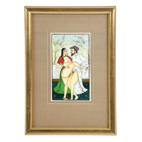 41 - Erotic: A collection of 18 original Oriental and Middle Eastern Erotic Drawings, on porcelain and bo... 