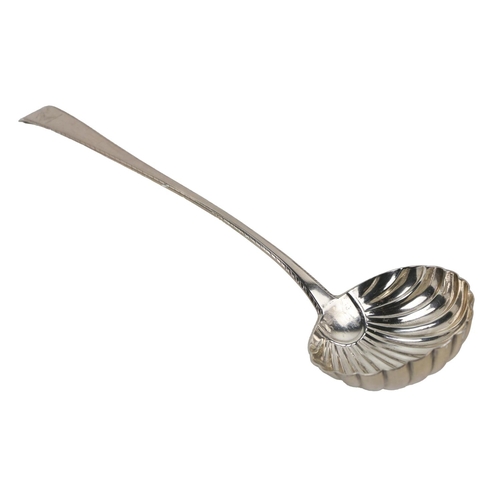 27 - A fine quality Irish 18th Century silver shell design Soup Ladle, by Michael Keating, Dublin 1771, a... 