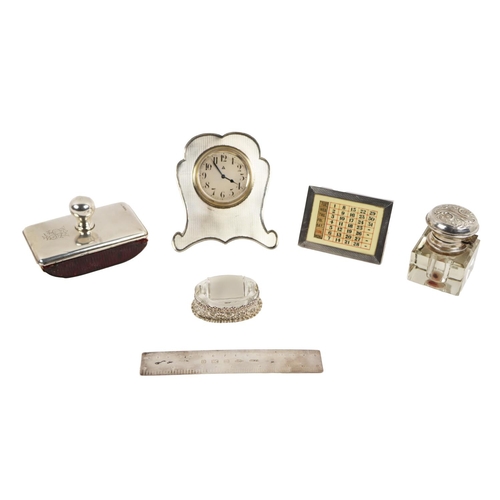 10 - Silverware: An Edwardian English silver 'Rocker' Blotter, with monogram, Birmingham Henry Matthews, ... 