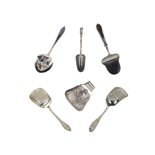 11 - Silverware: A 19th Century French silver Asparagus Server,&nbsp;with leaf and shell decoration, hall... 