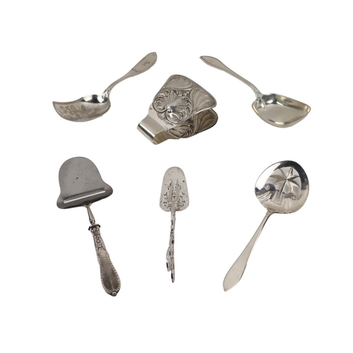 11 - Silverware: A 19th Century French silver Asparagus Server,&nbsp;with leaf and shell decoration, hall... 