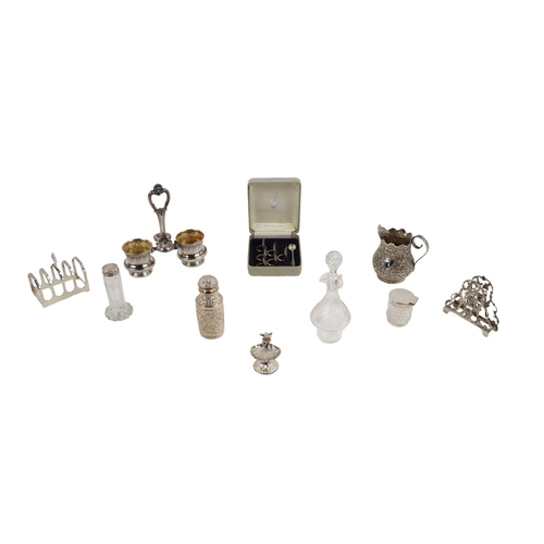 12 - Silverware: A set of 6 English silver Table Place Markers, London, Ari. D. Norman, 1995 (cased); an ... 