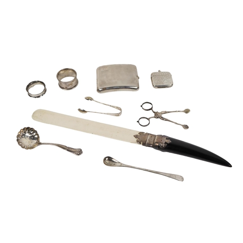 18 - Silverware & other Items, to include a chased silver Cigarette Case, with initials 'A.C.,' a sma... 