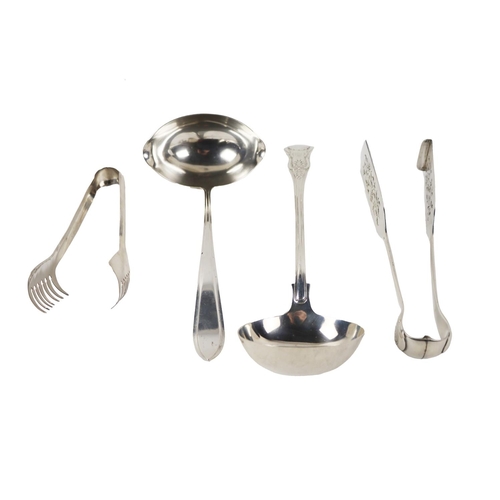 31 - Silverware: A Dutch silver boat shaped Ladle, c. 1930, approx. 7 ounces; a fine quality Victorian Ki... 