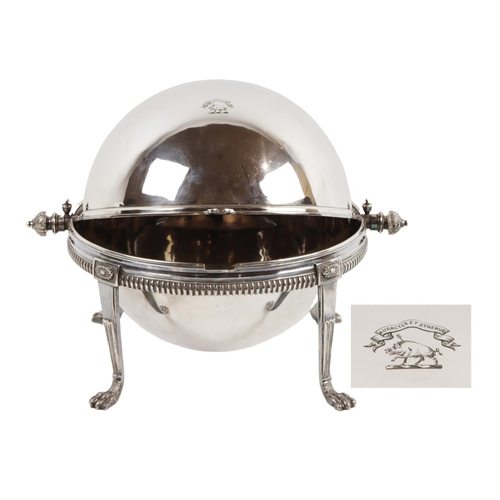 39 - A fine quality large domed swivel silver plated and crested 19th Century Vegetable Dish / Tureen,&nb... 